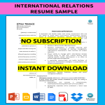 International Relations Resume Sample gratis en premium templates