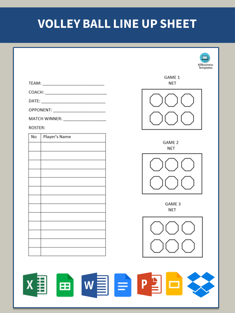  Volleyball Lineup Sheet Allbusinesstemplates