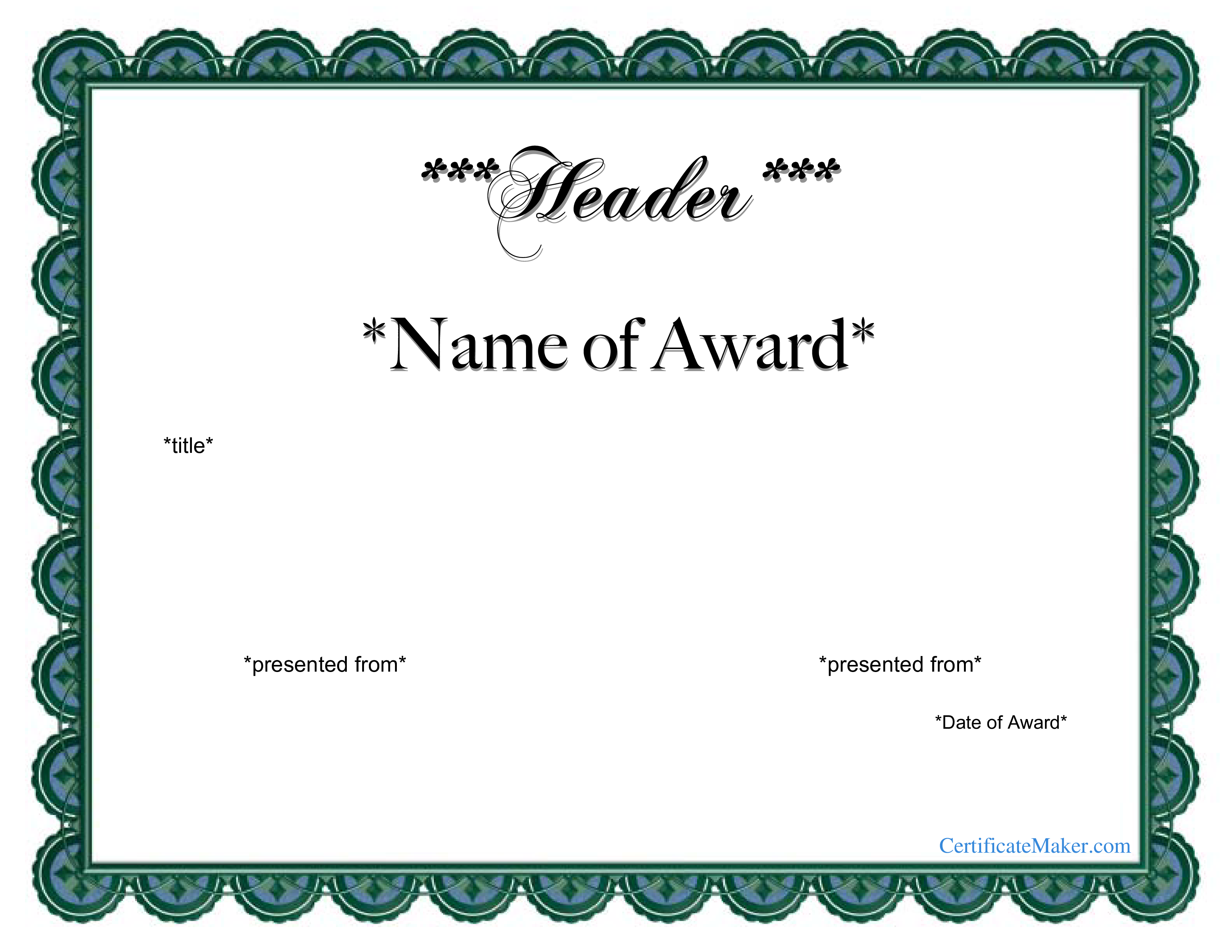 award certificate template google docs
