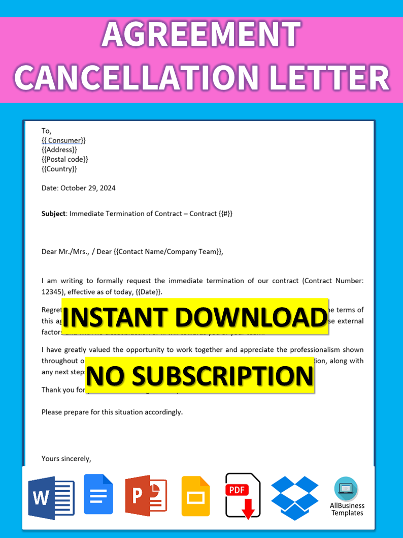 Agreement Cancellation Letter main image