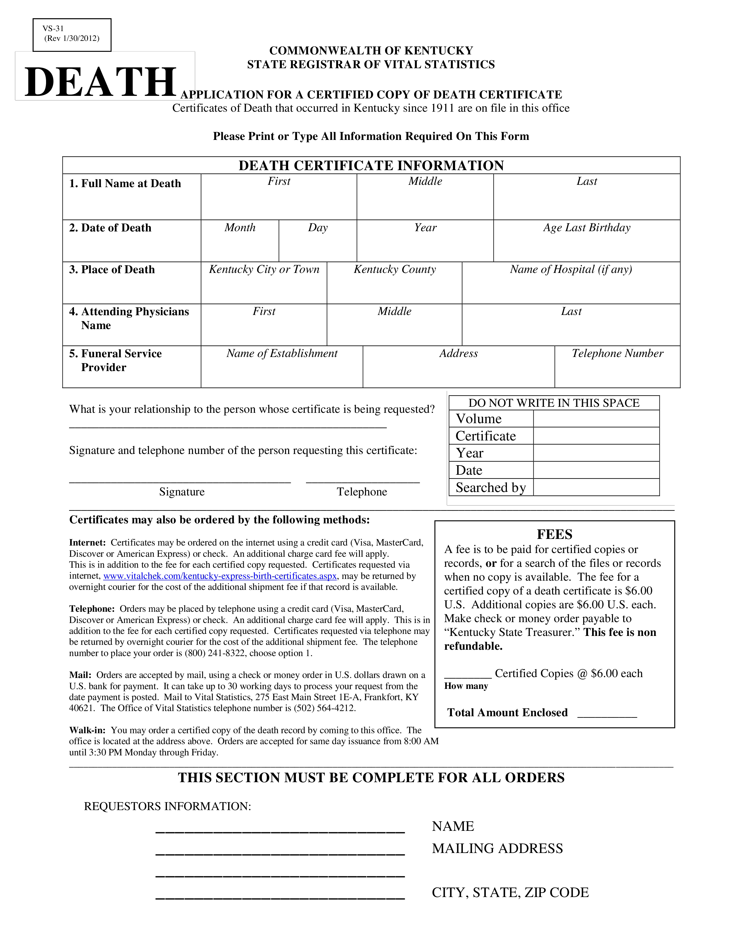 21 Printable Death Certificate Examples Forms And Templates Fillable 