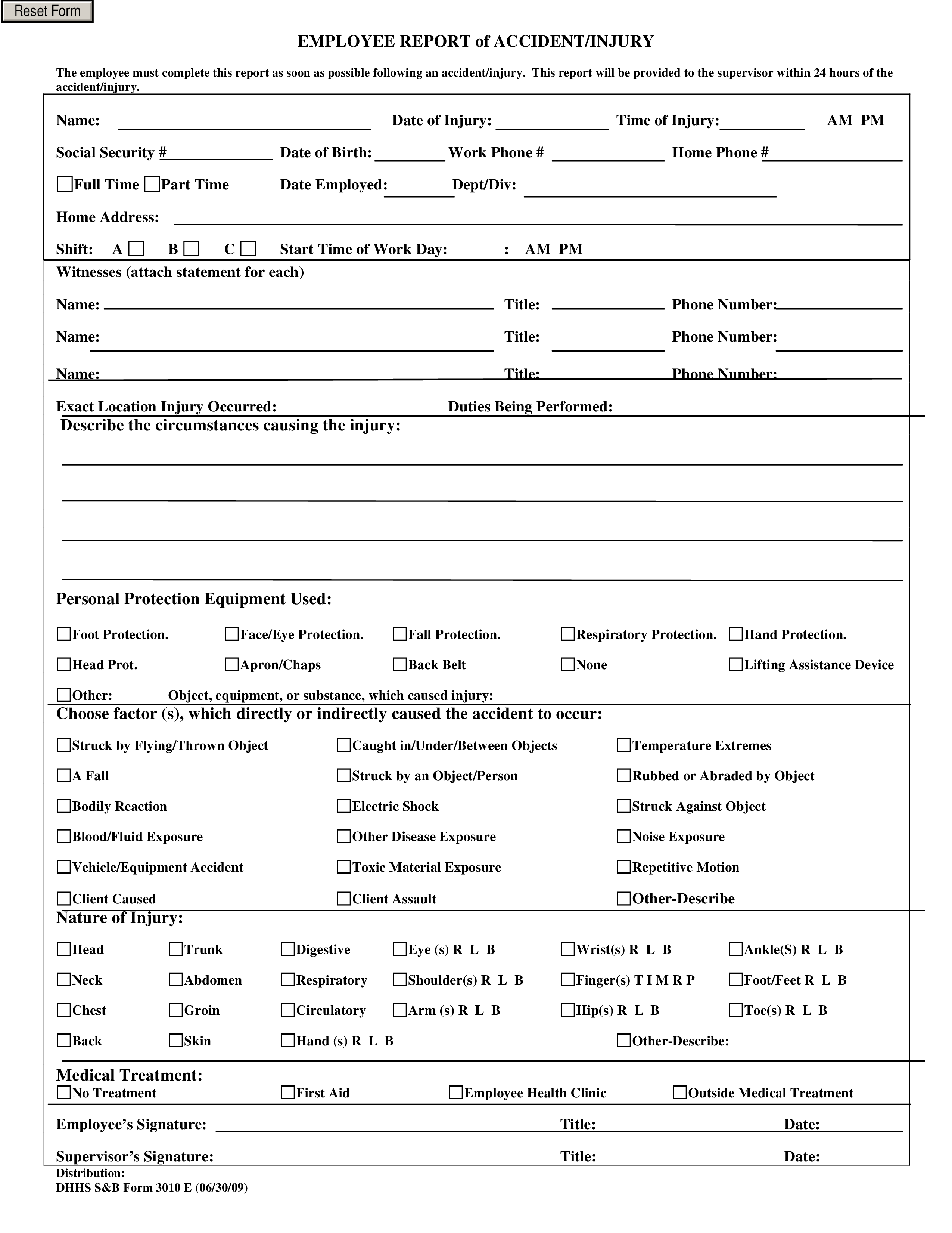 Employee Accident Report Templates At Allbusinesstemplates