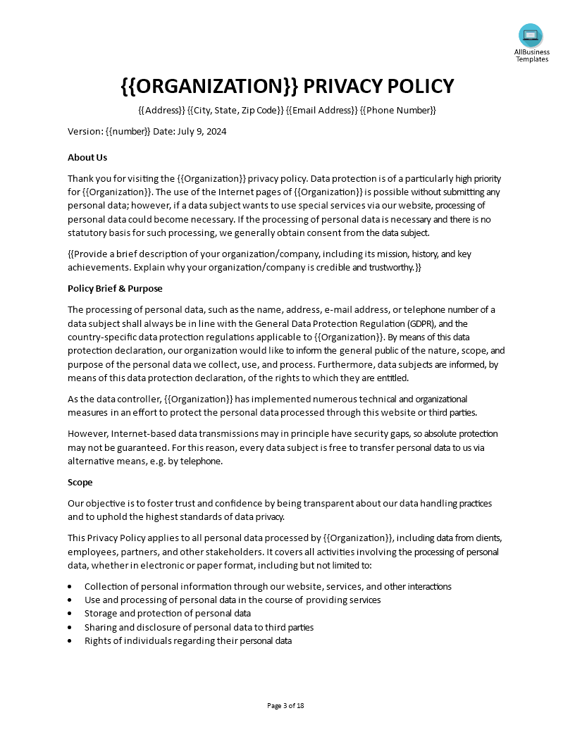 HR Privacy Policy | Templates at allbusinesstemplates.com