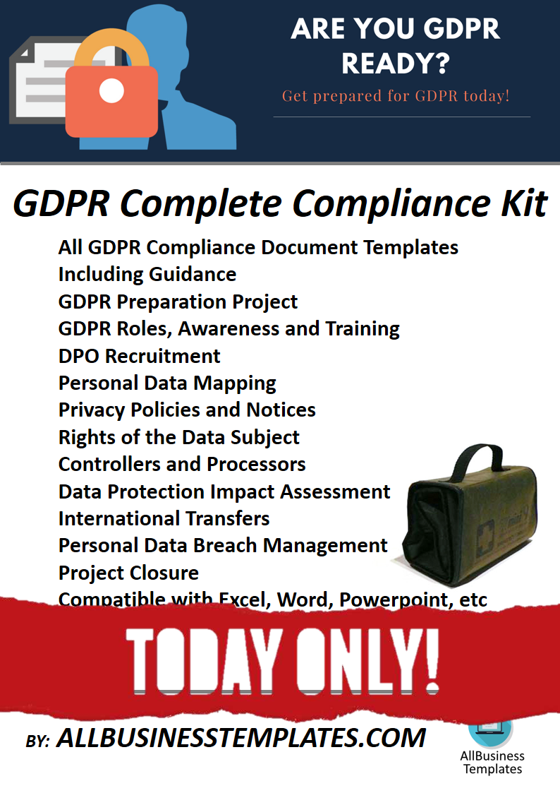 GDPR Complete Compliance Kit | Templates At Allbusinesstemplates.com