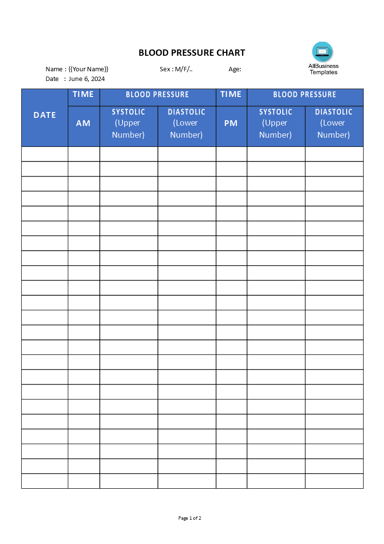 blood pressure log plantilla imagen principal