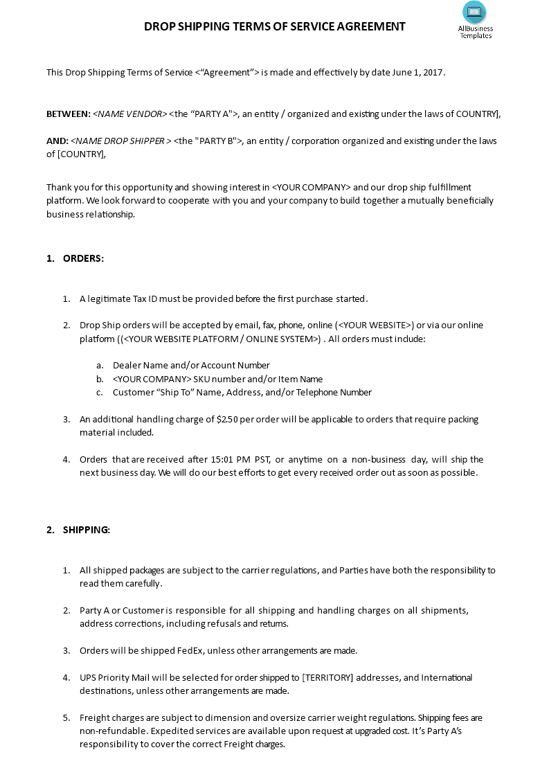 Online Terms And Conditions Template HQ Printable Documents