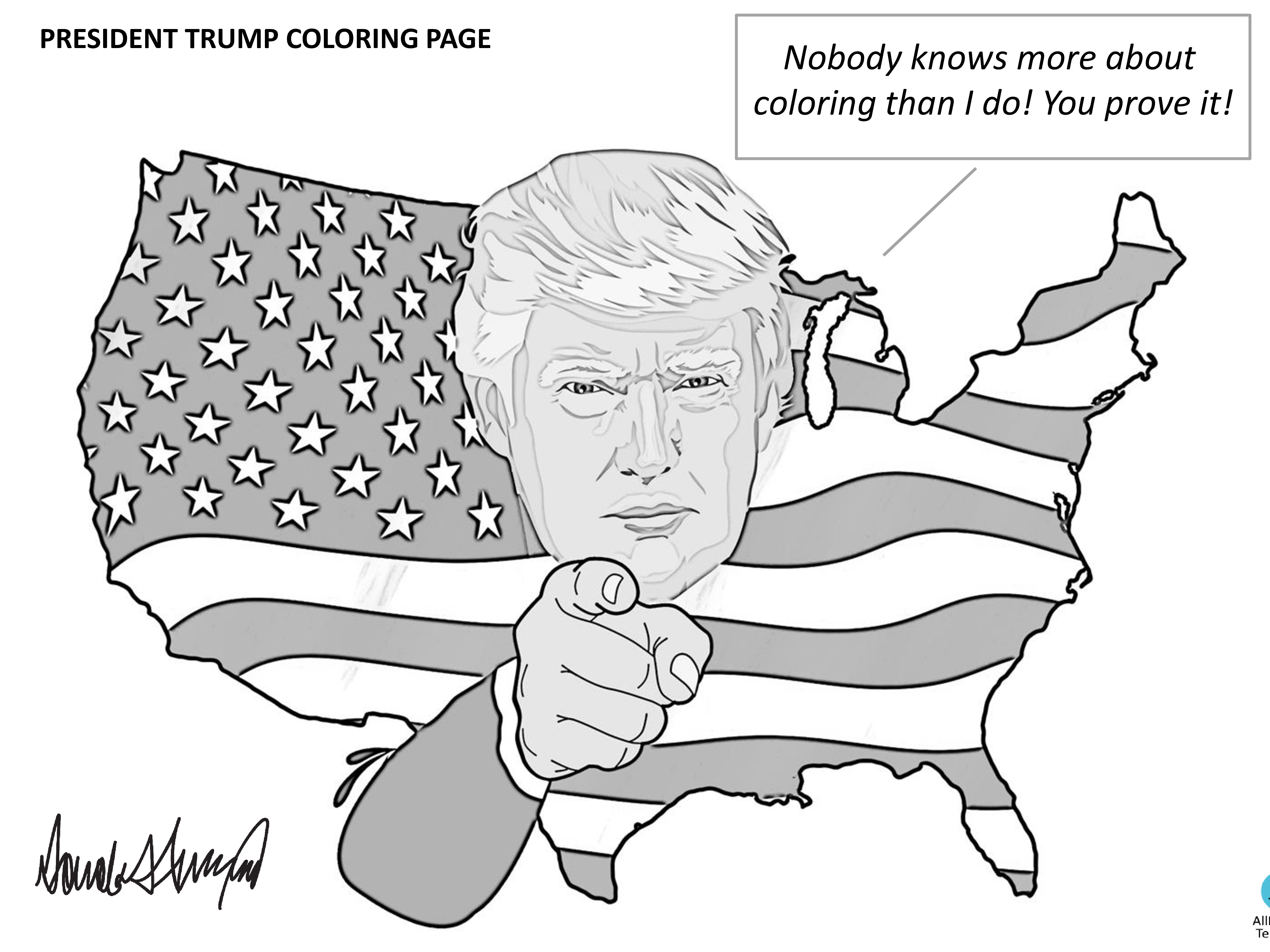 President Trump Coloring page main image
