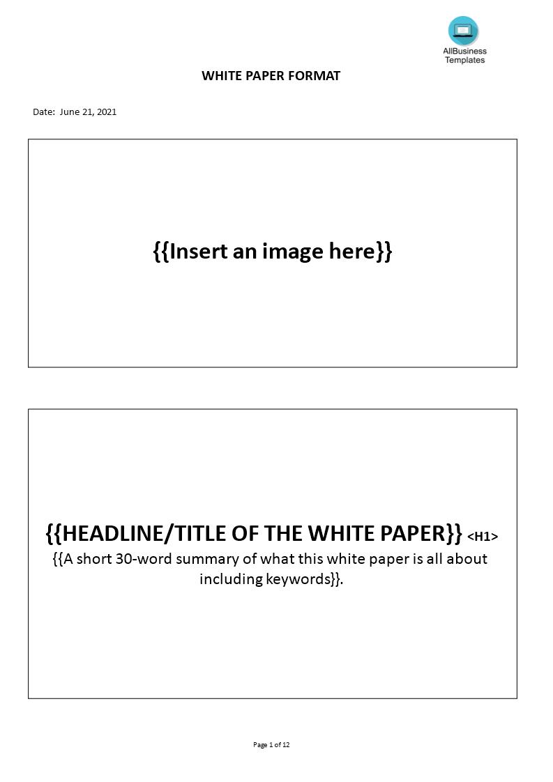 white paper format modèles