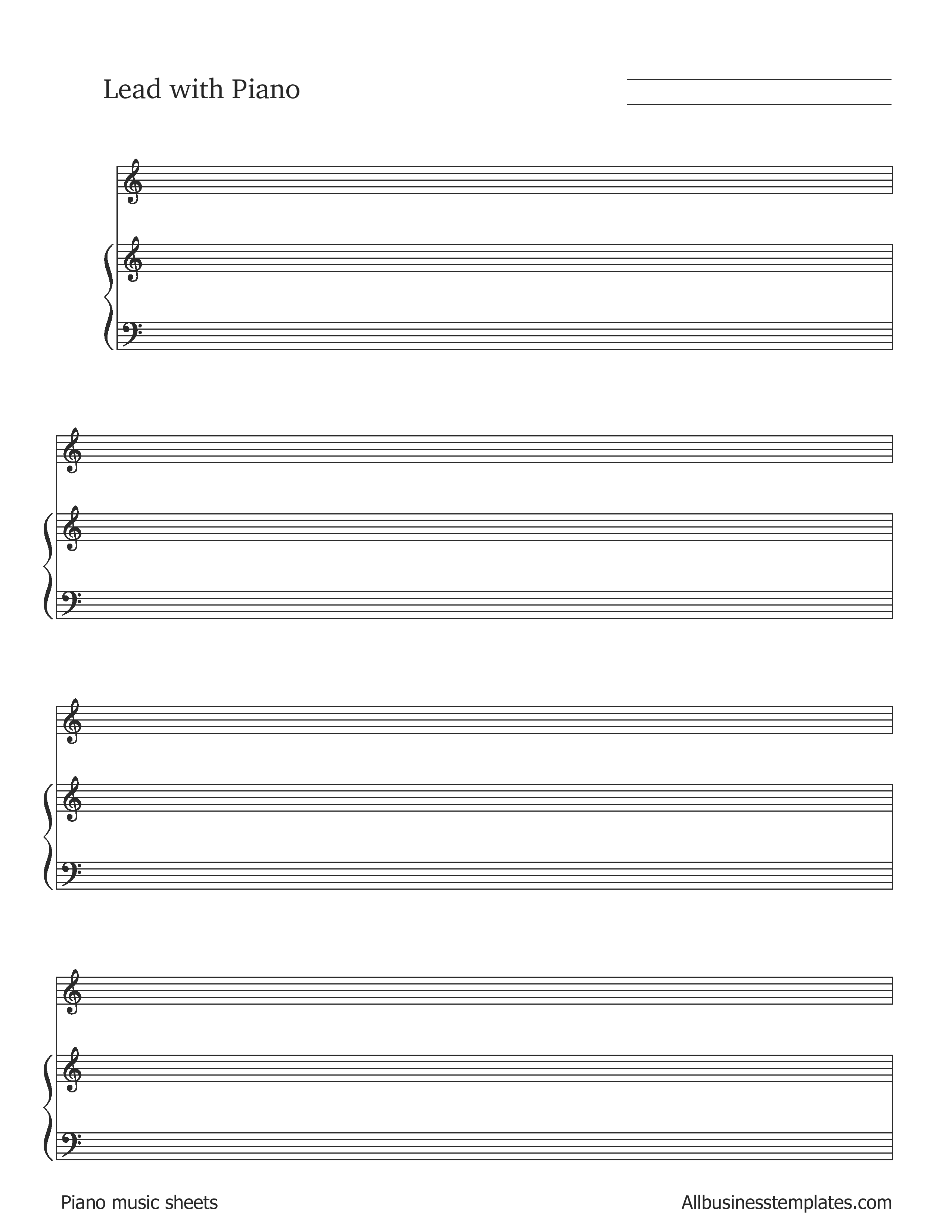  Blank Piano Sheet Music Allbusinesstemplates