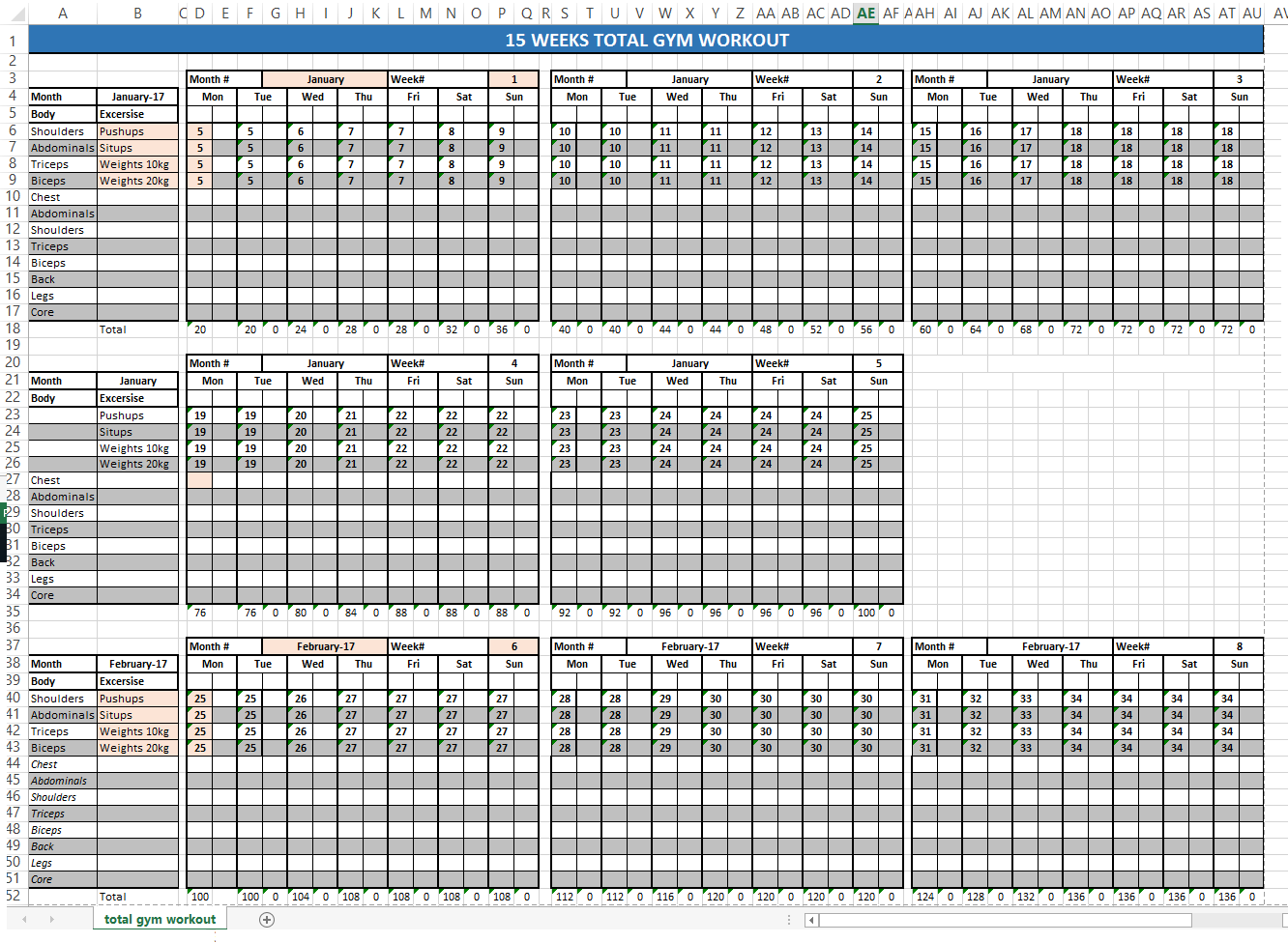 Printable Total Gym Workouts