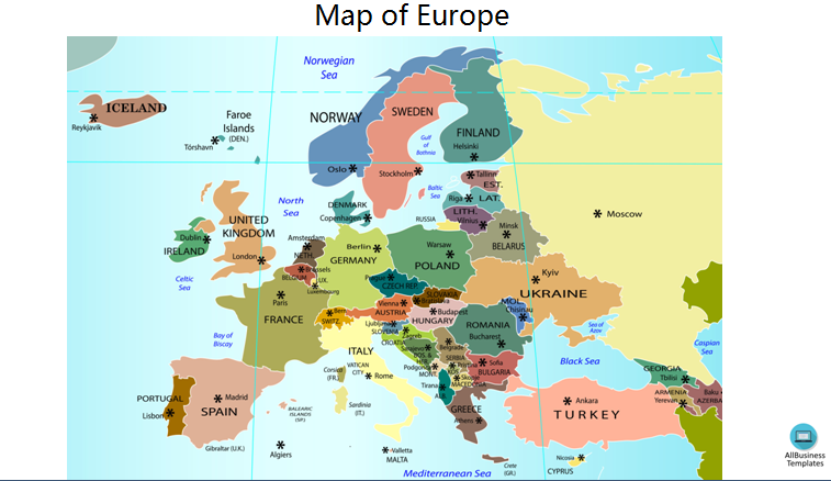 map of europe outline template
