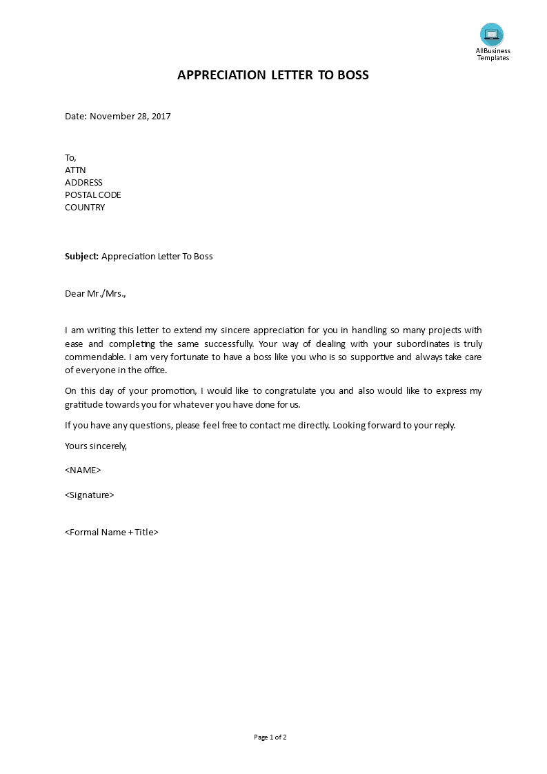 Sample Letter To Old Boss For A Job