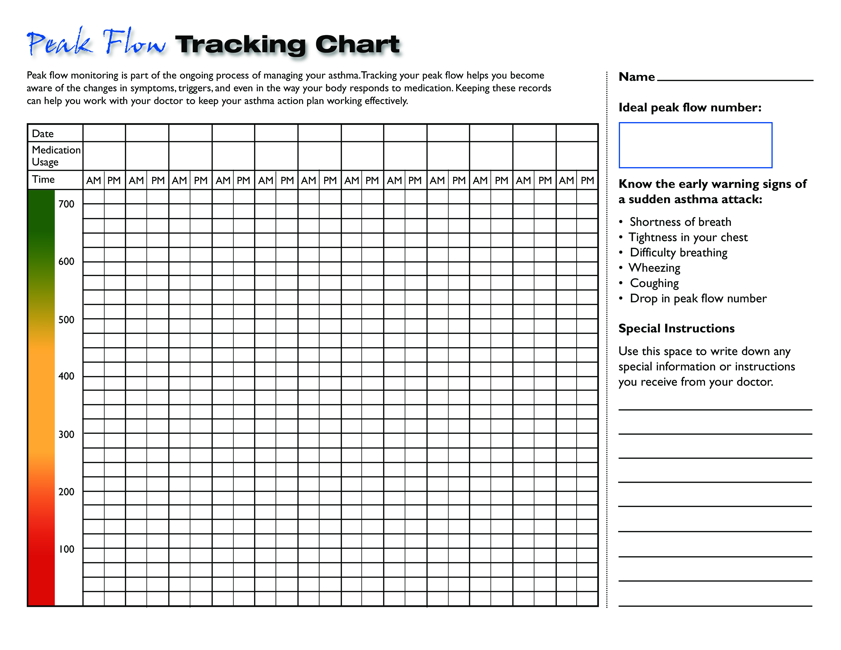 blank peak flow chart printable plantilla imagen principal