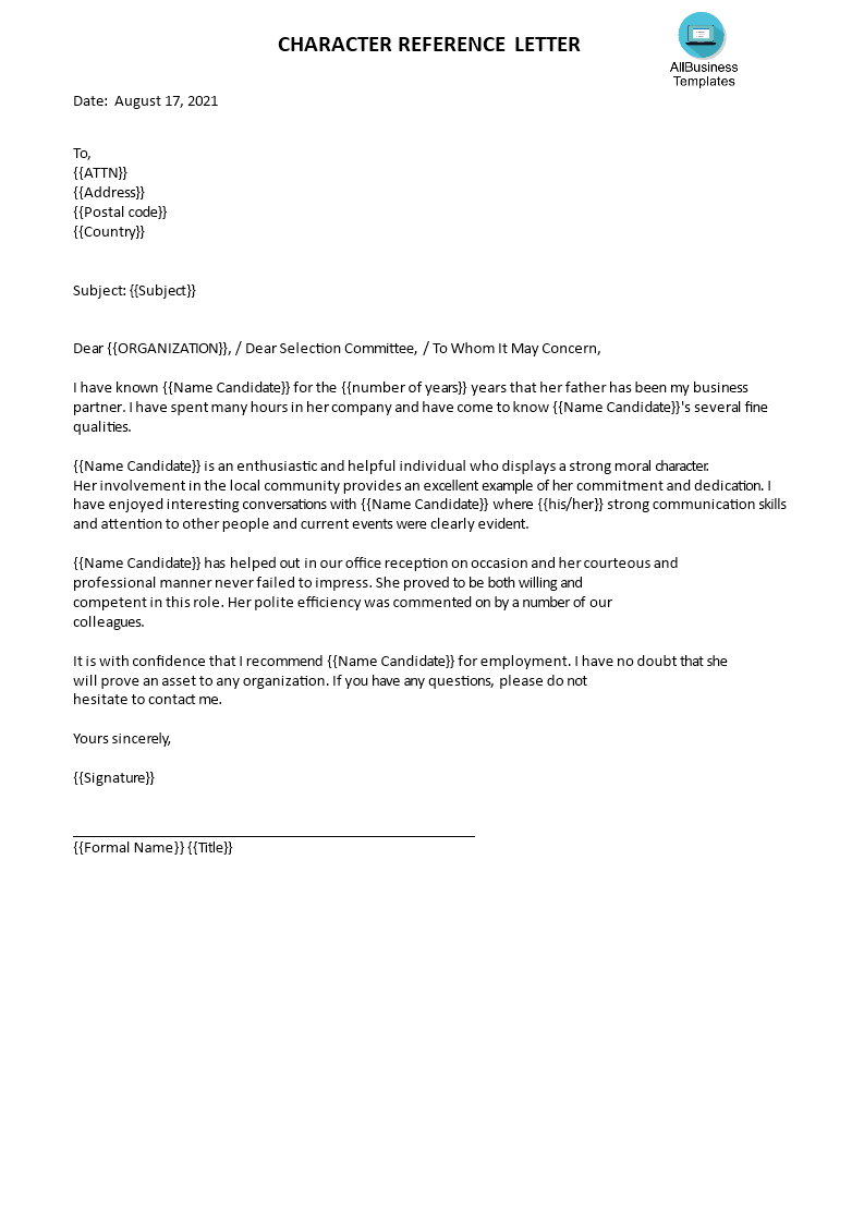 Employment Recommendation Letter Gratis