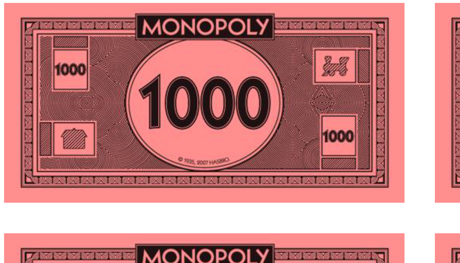 monopoly money template black and white