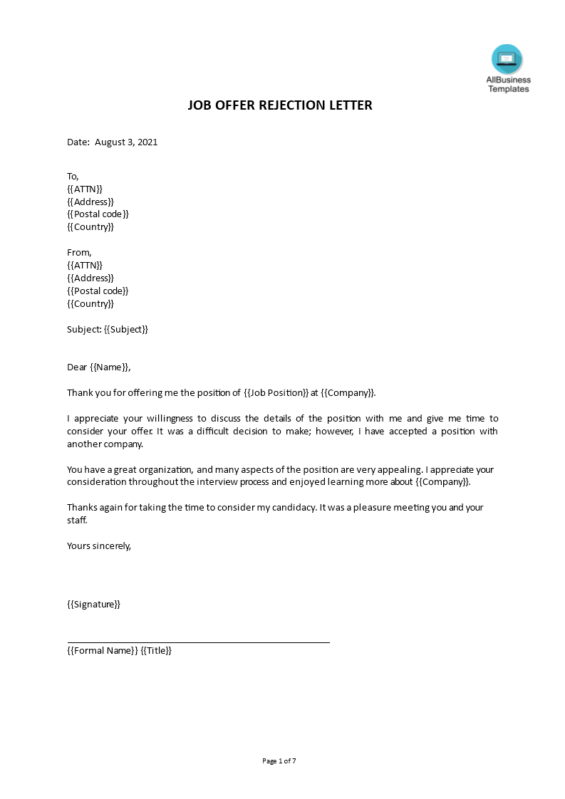 First Class Tips About Writing A Job Offer Rejection Letter How To Make 