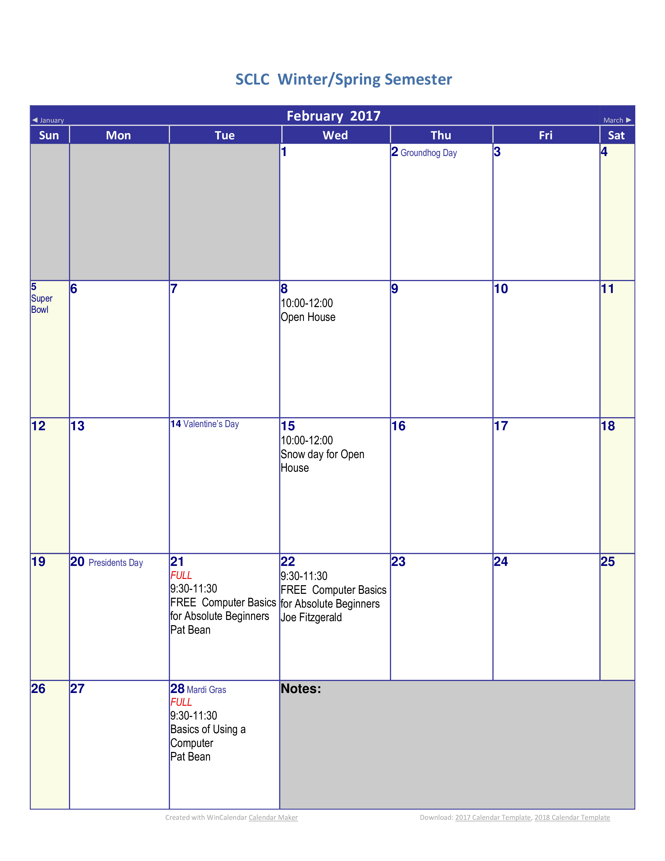 Printable 10 Day Calendar Template