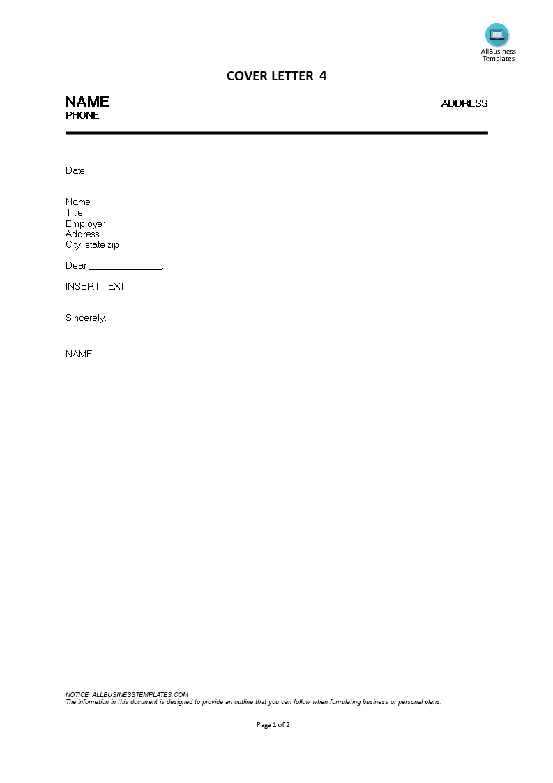 resume cover letter template voorbeeld afbeelding 