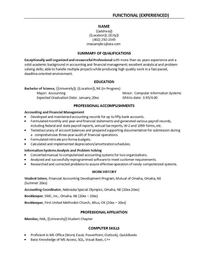resume for gst profile