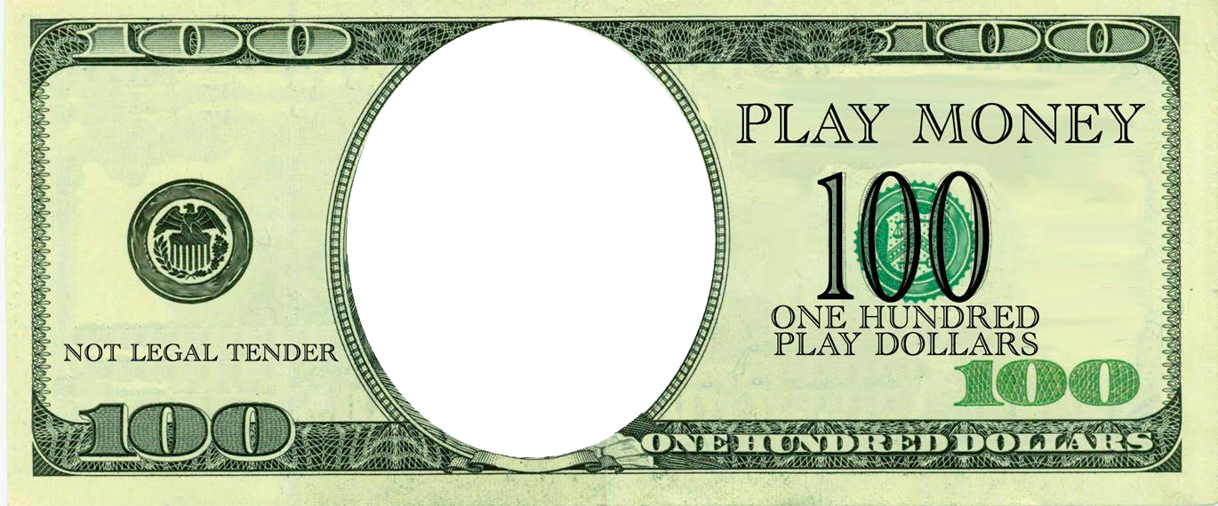 100 Dollars play money | Templates at allbusinesstemplates.com
