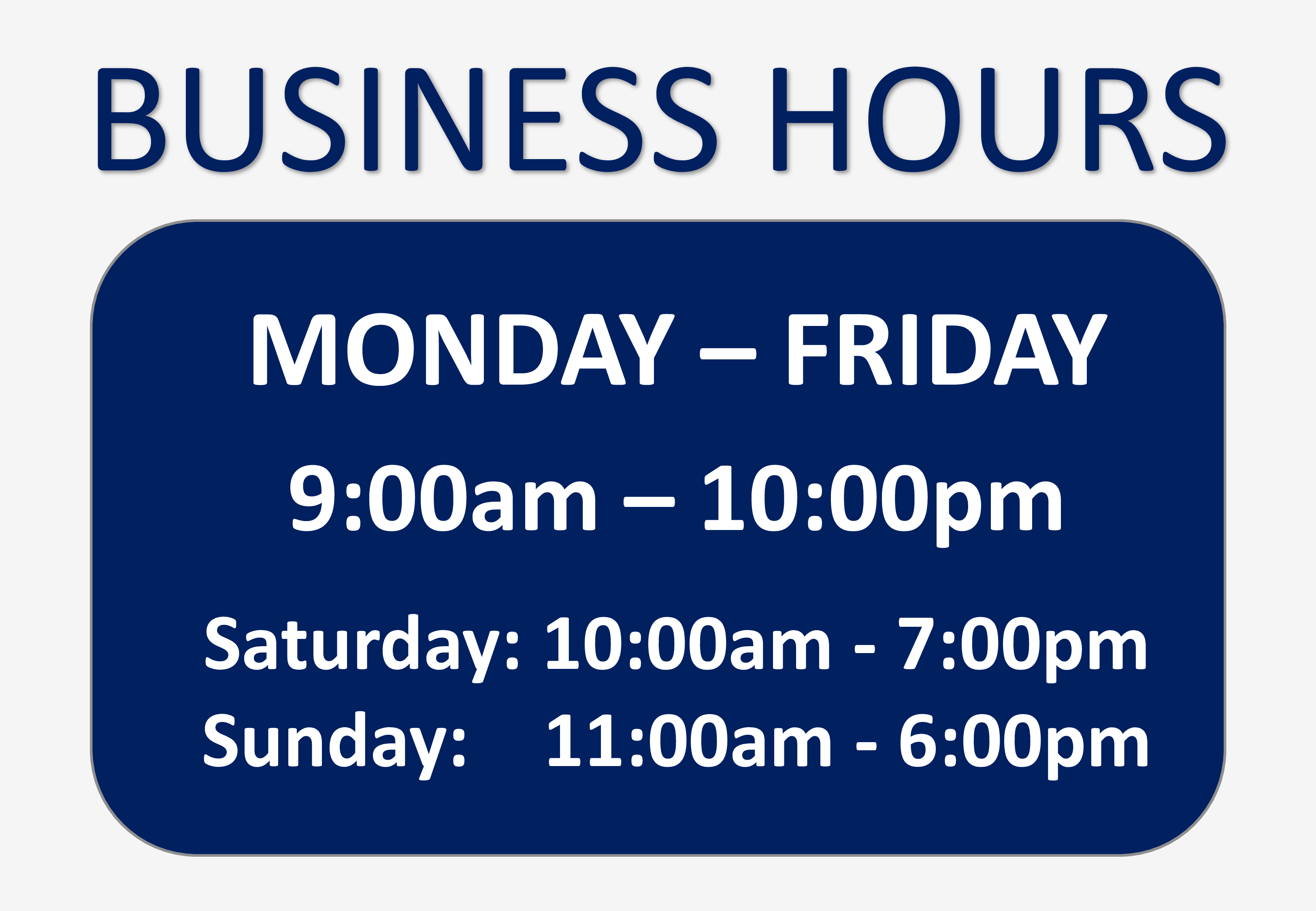 Business Hours Sign Templates at allbusinesstemplates com