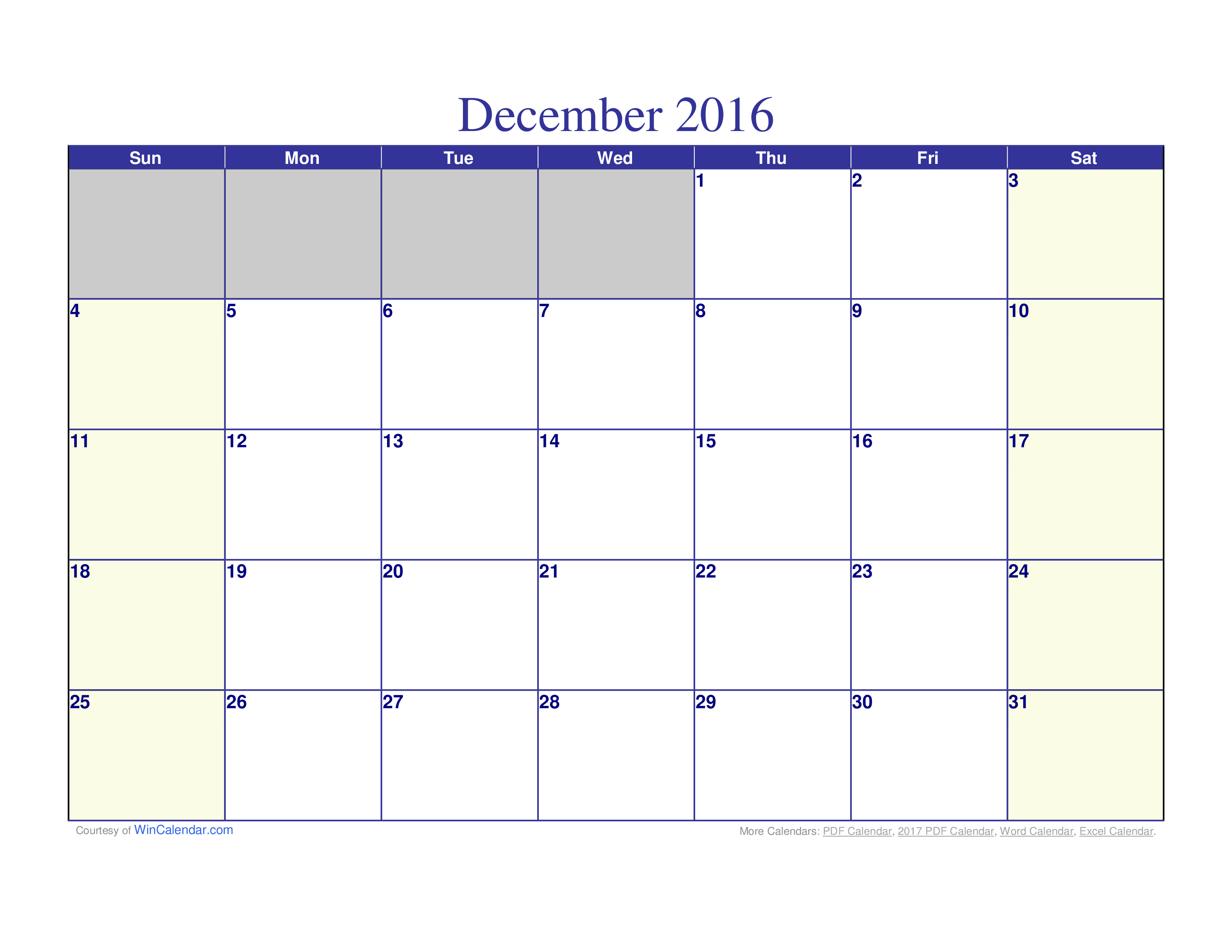 Word Month Calendar Template