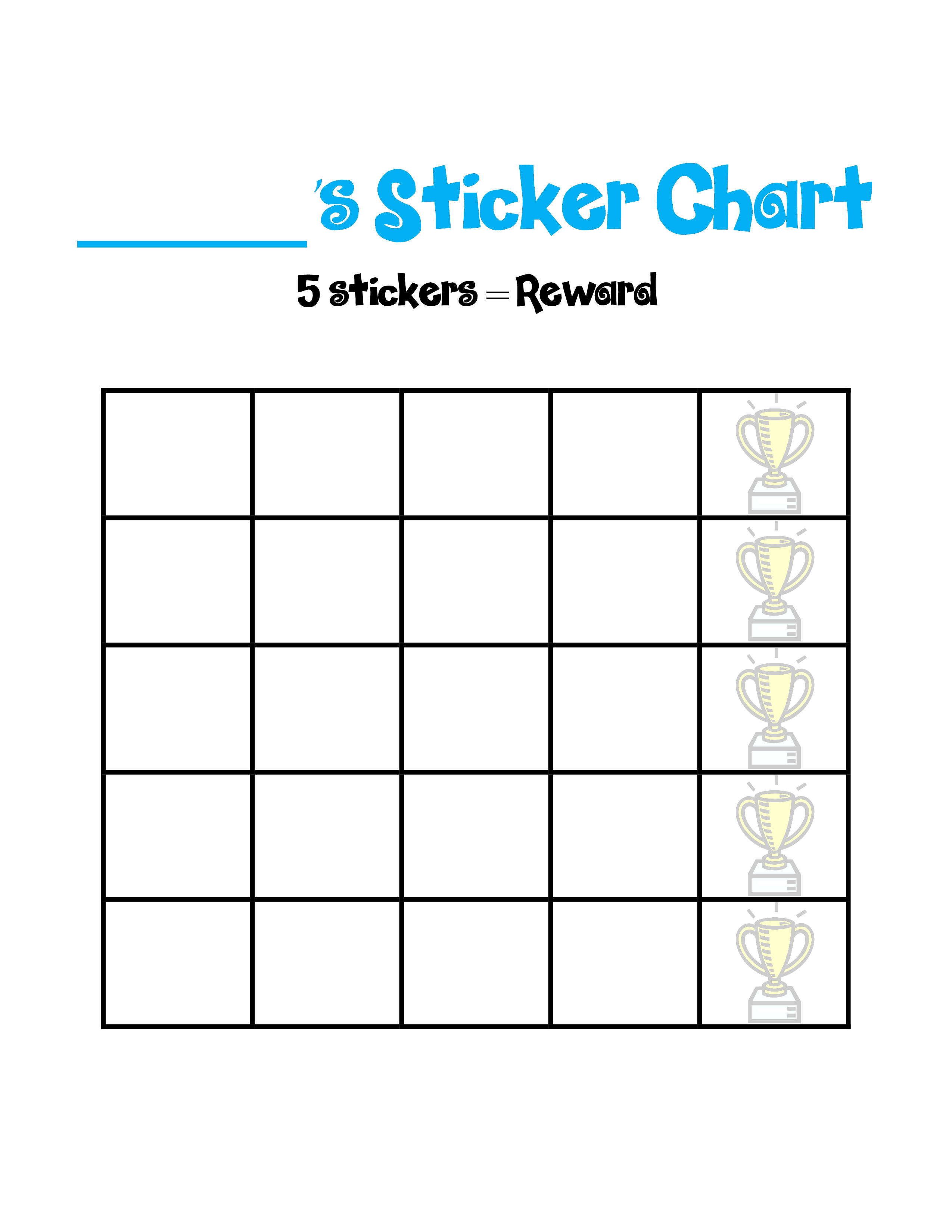 Sticker Chart Template