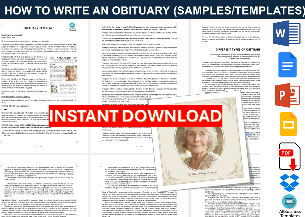 Obituary Templates