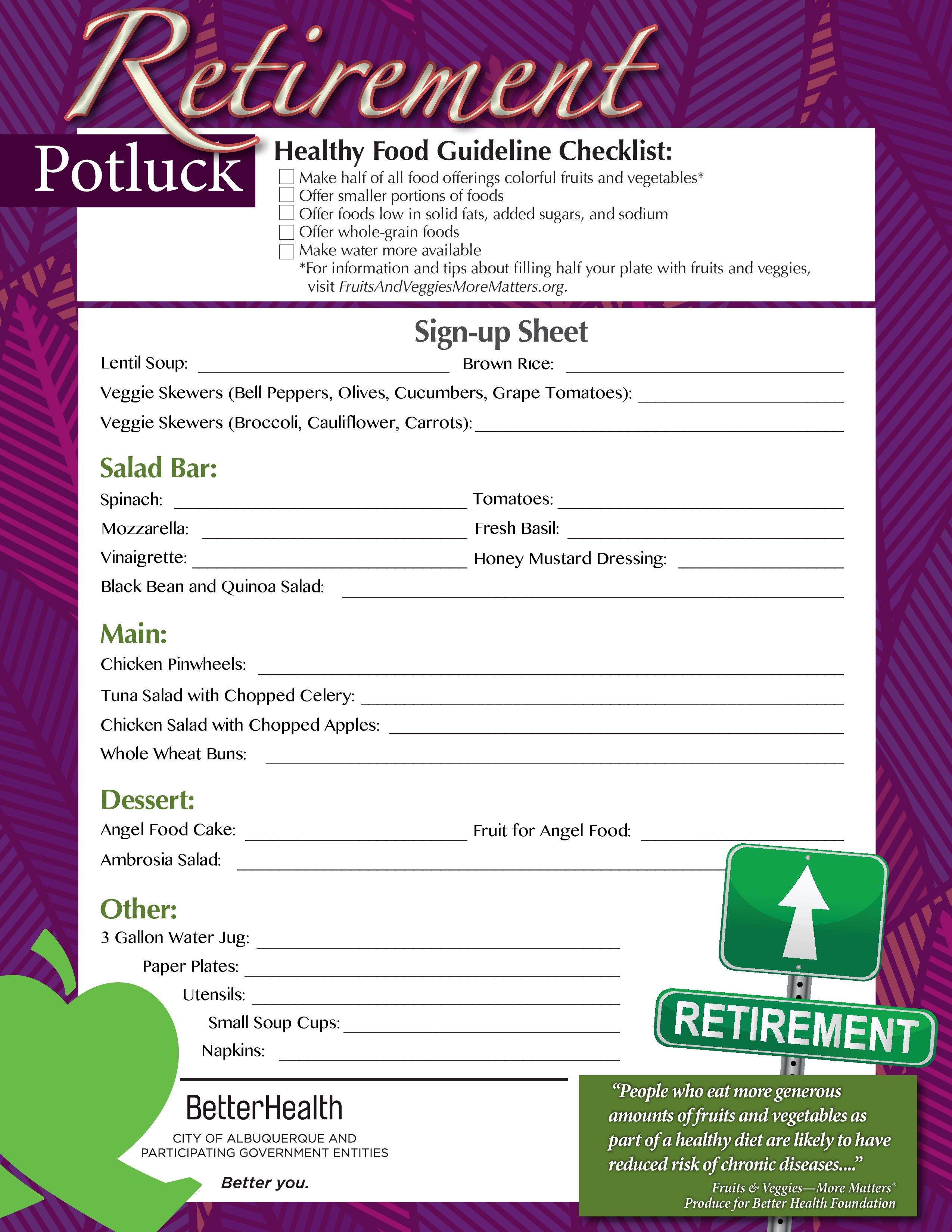 Retirement Party Checklist Templates At Allbusinesstemplates Com ...