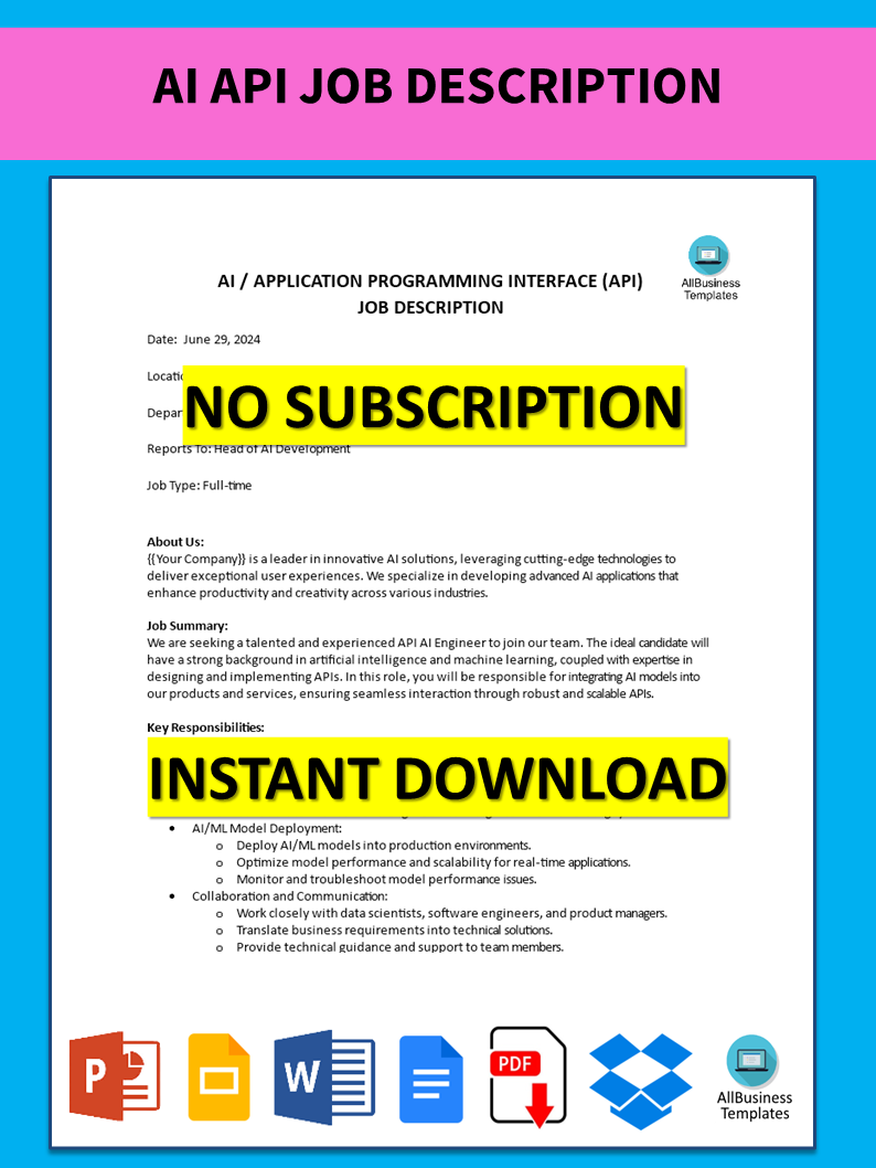 api ai job description template