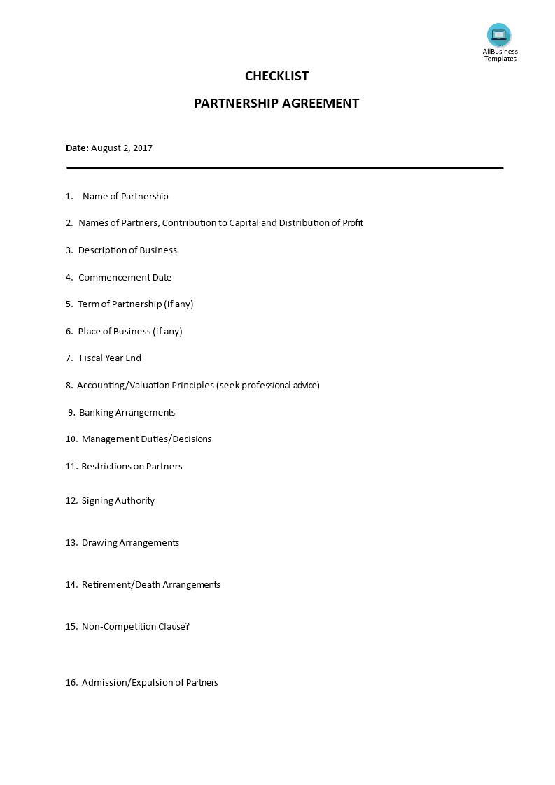  Non Profit Partnership Agreement Template Database