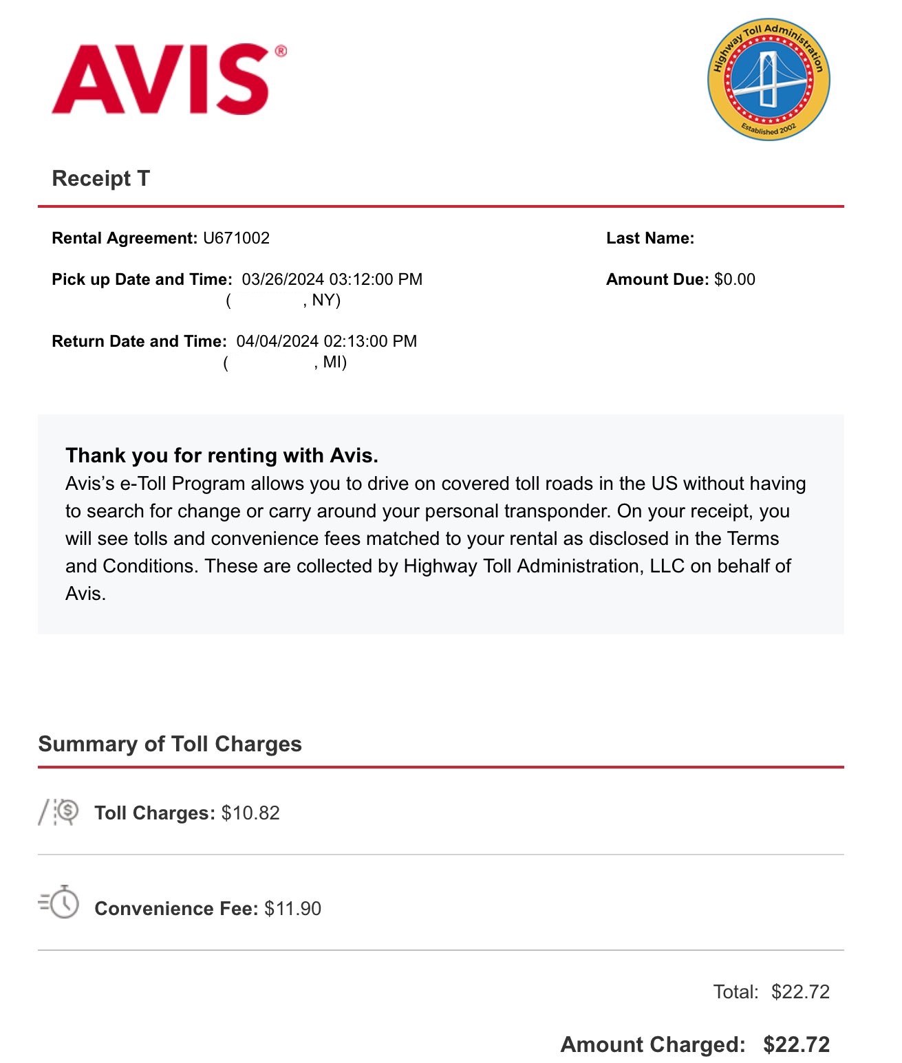 AVIS E receipt | Templates at allbusinesstemplates.com