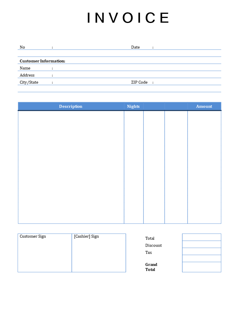 Rental Invoice Template Word Templates At Allbusinesstemplates