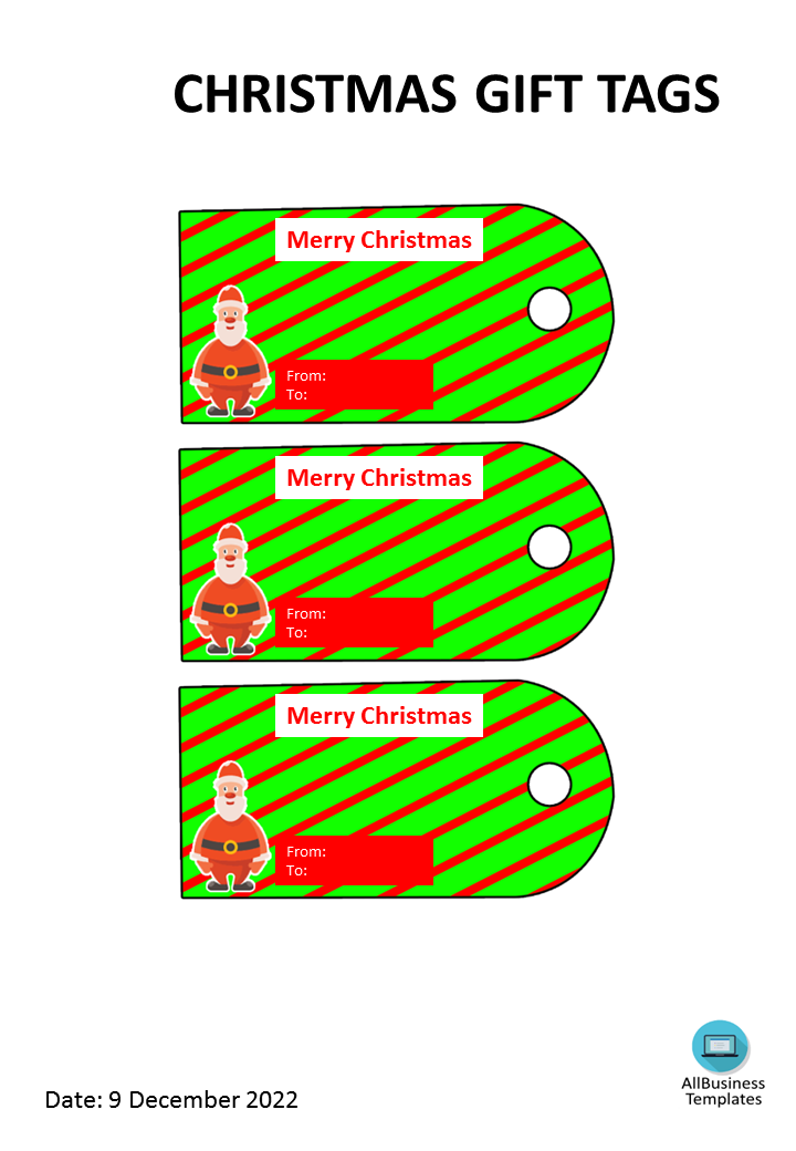 Christmas Gift Tags Templates at