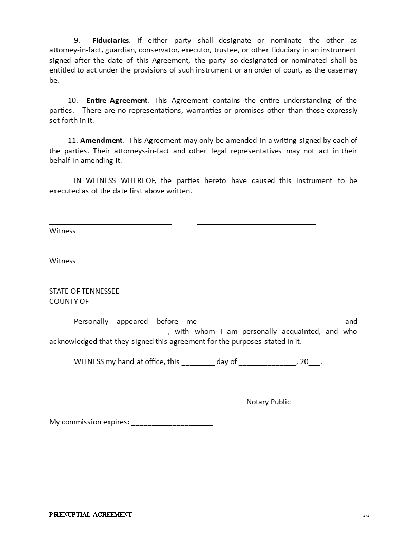 Prenuptial Agreement template | Templates at allbusinesstemplates.com