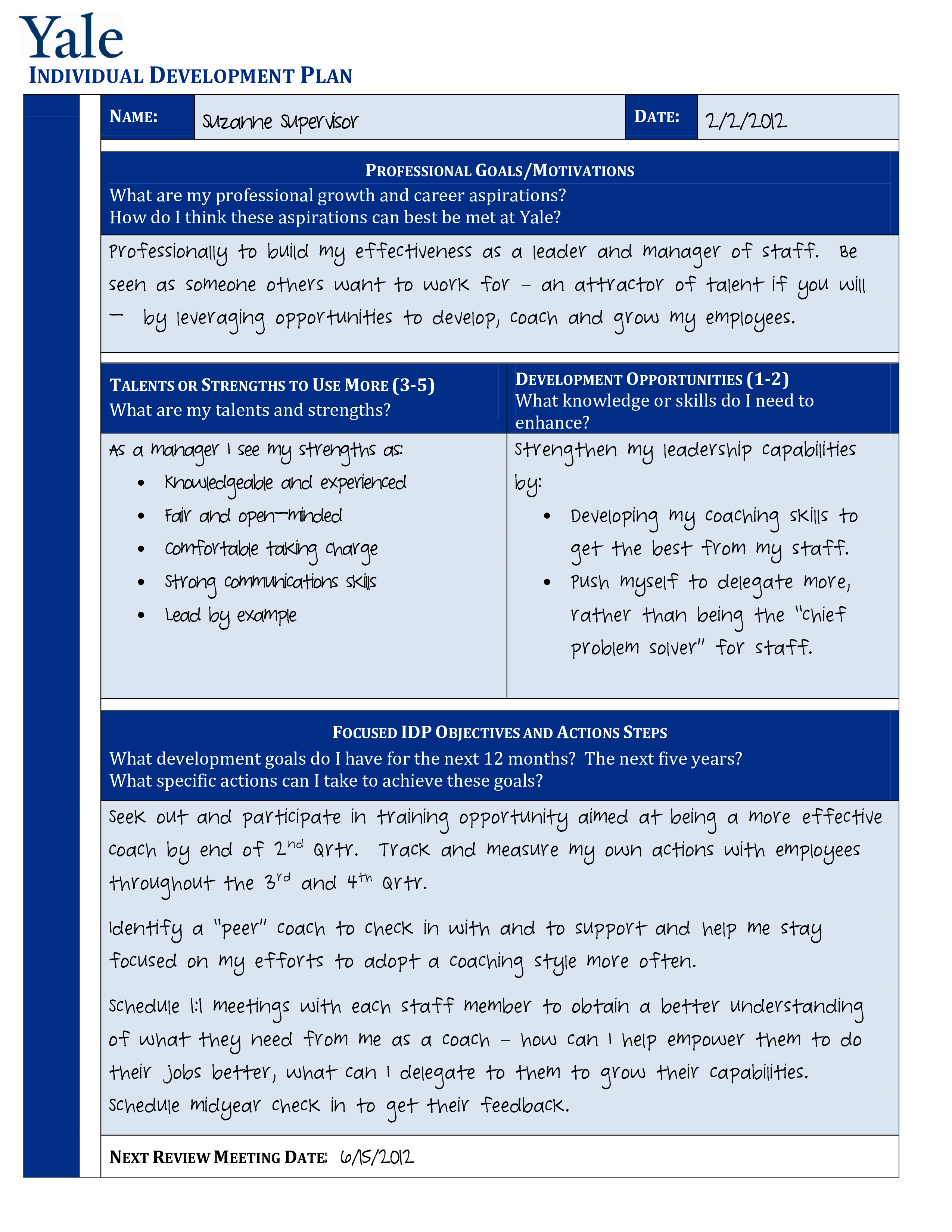 Individual Personal Development Plan Templates At 