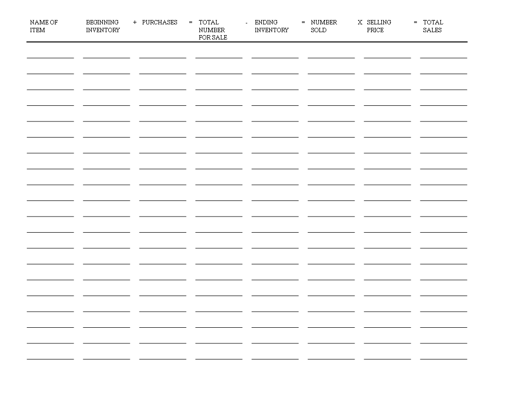 Organization Inventory Control Document | Templates at ...