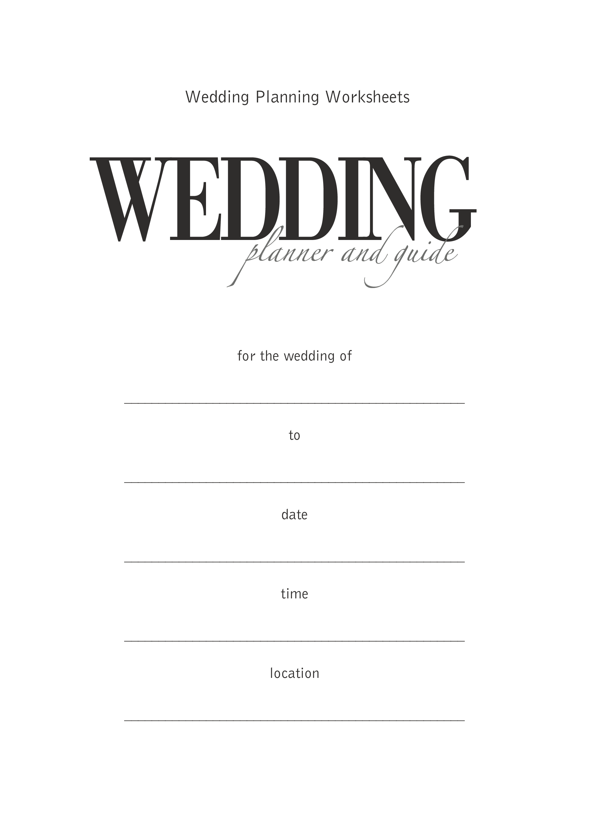 Free Online Wedding Planner Template