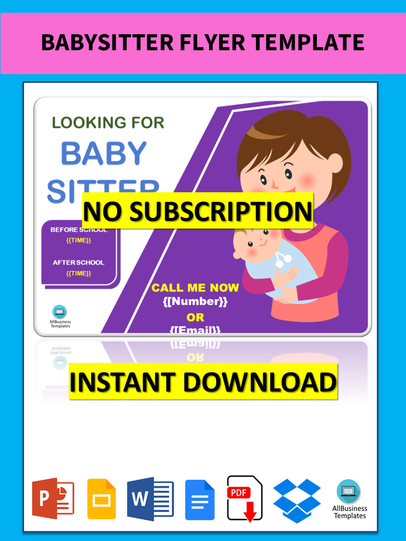 Babysitter Flyer Template 模板