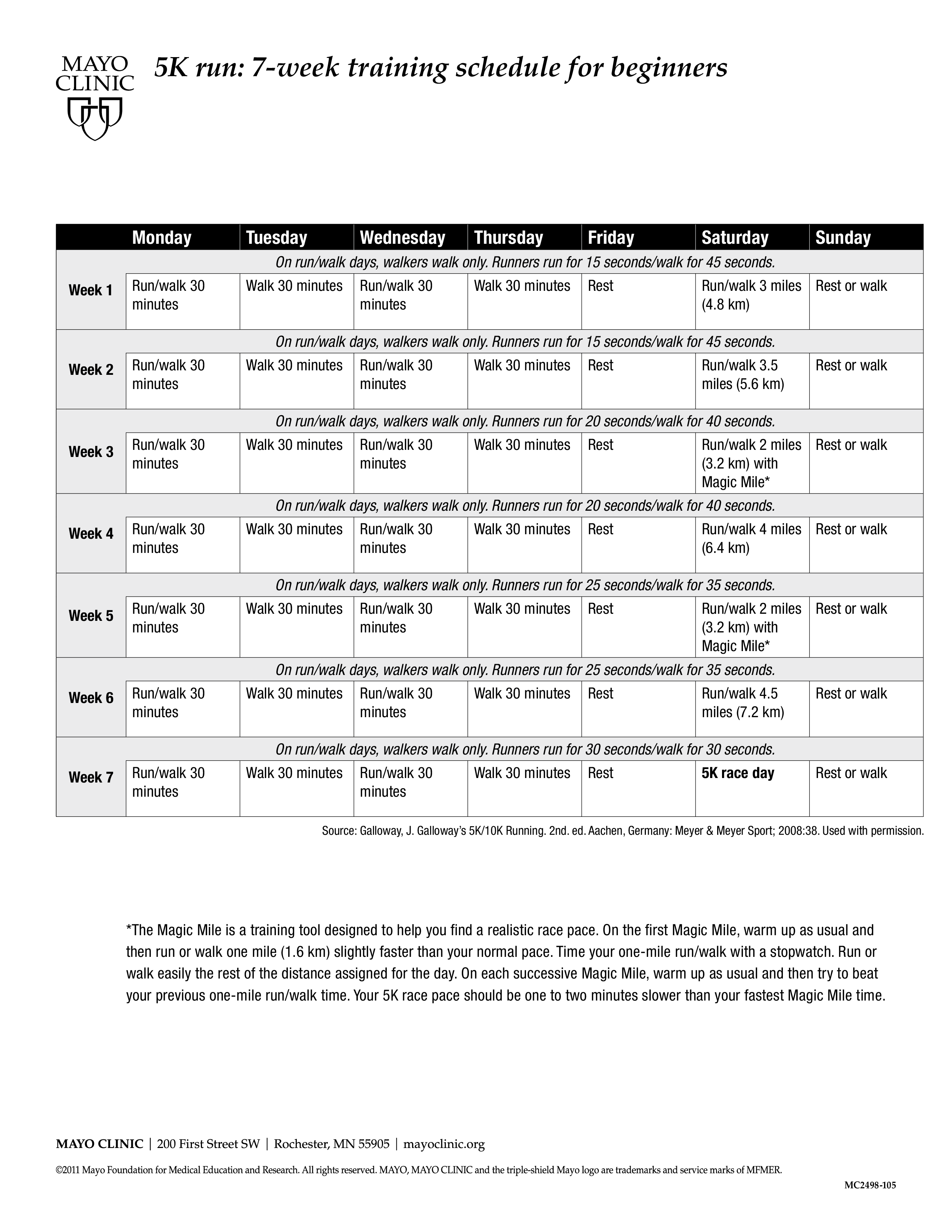  Week Training Schedule Allbusinesstemplates