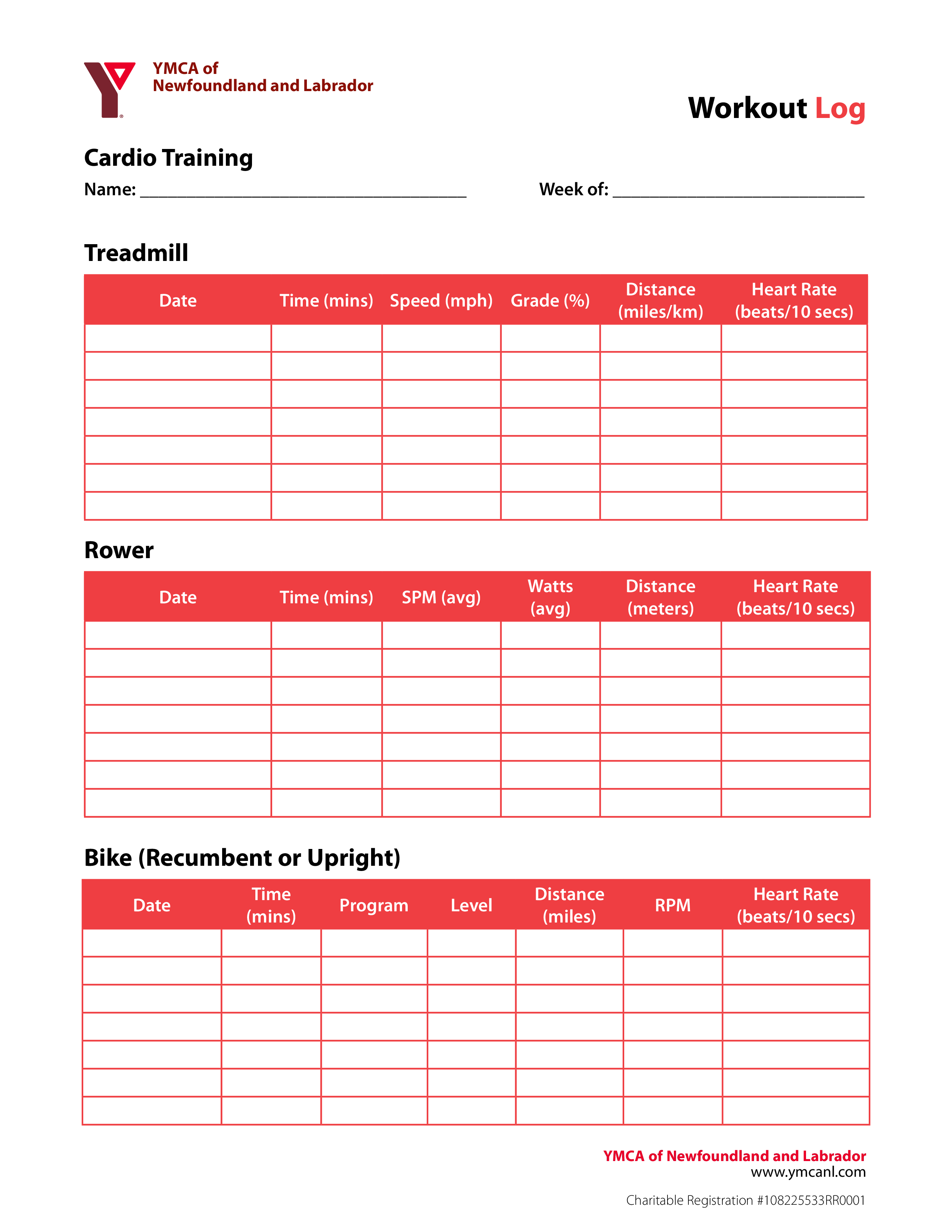 Gratis Afdrukbaar trainingstrainingslogboek