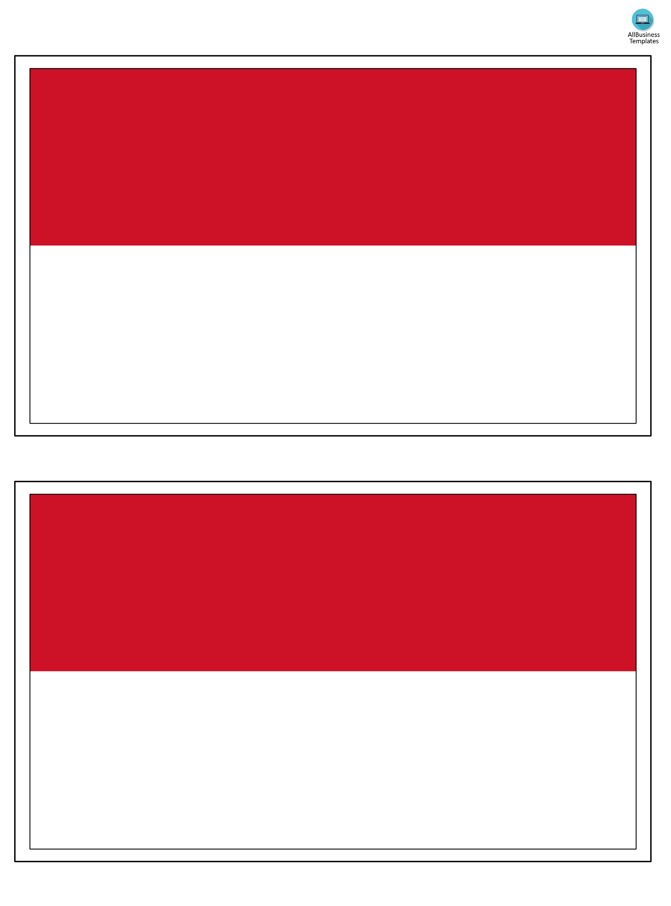 Indonesia printable flag | Templates at allbusinesstemplates.com