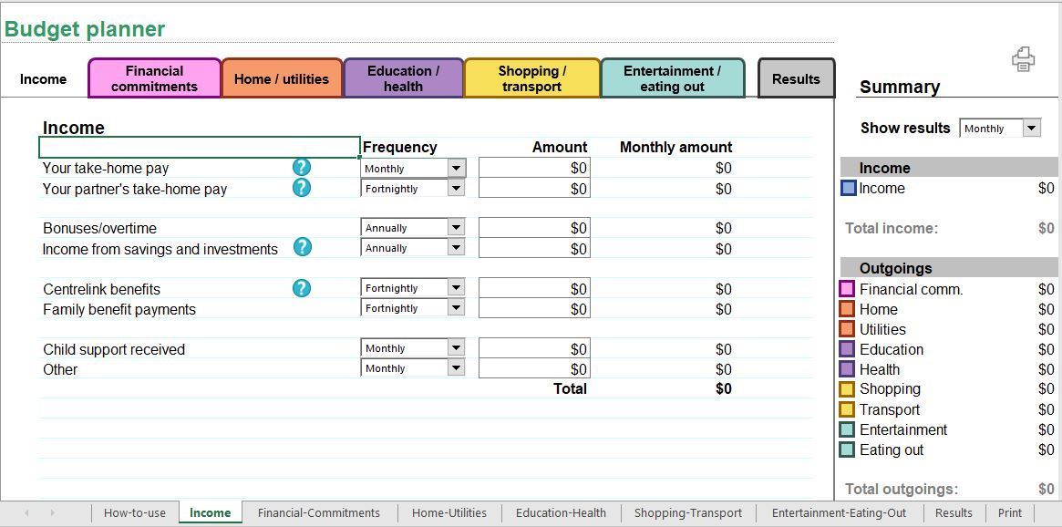 Budget Planner Excel Gratis