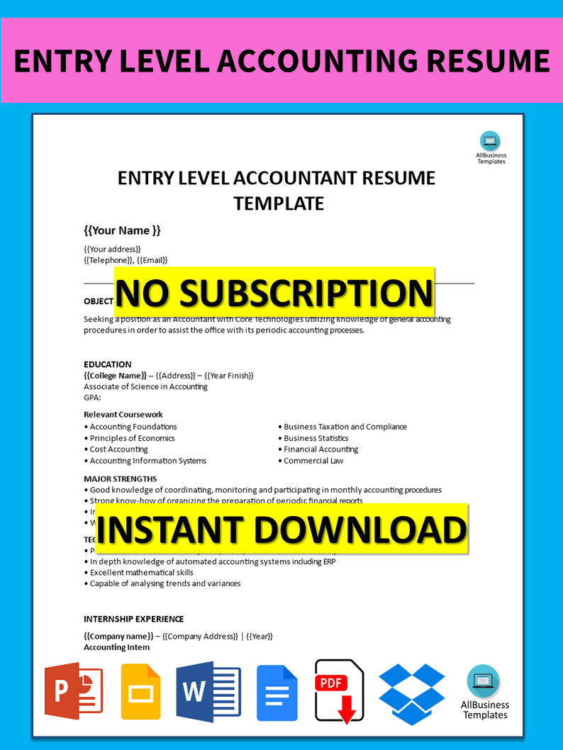 entry level accounting resume voorbeeld afbeelding 