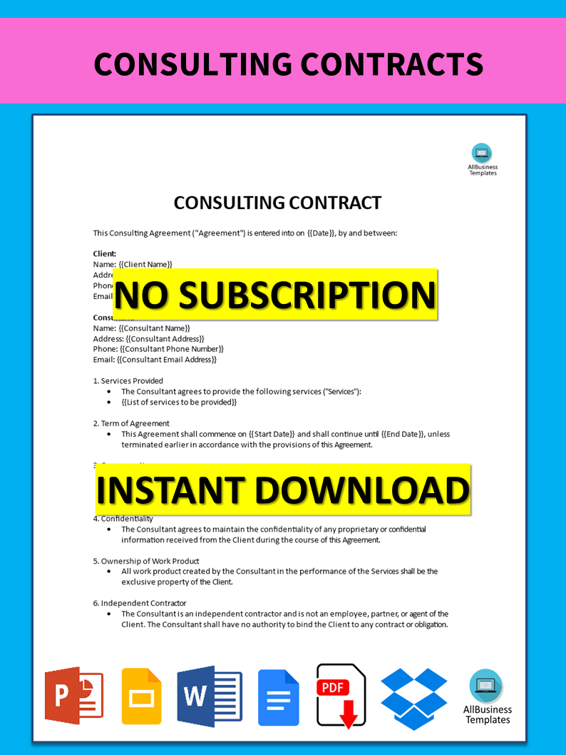 consulting contracts template