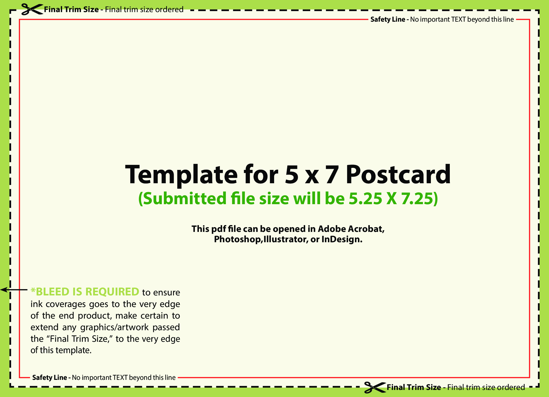 Printable Postcard Design Template