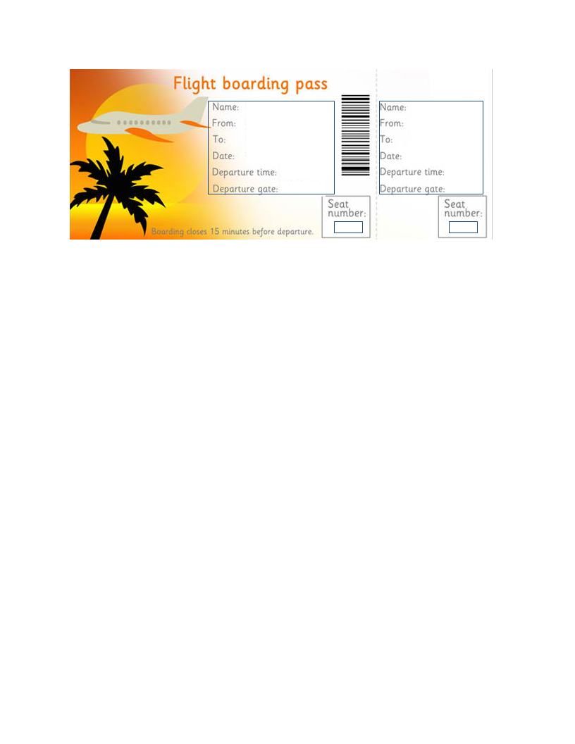 Boarding Pass Template Templates At Allbusinesstemplates