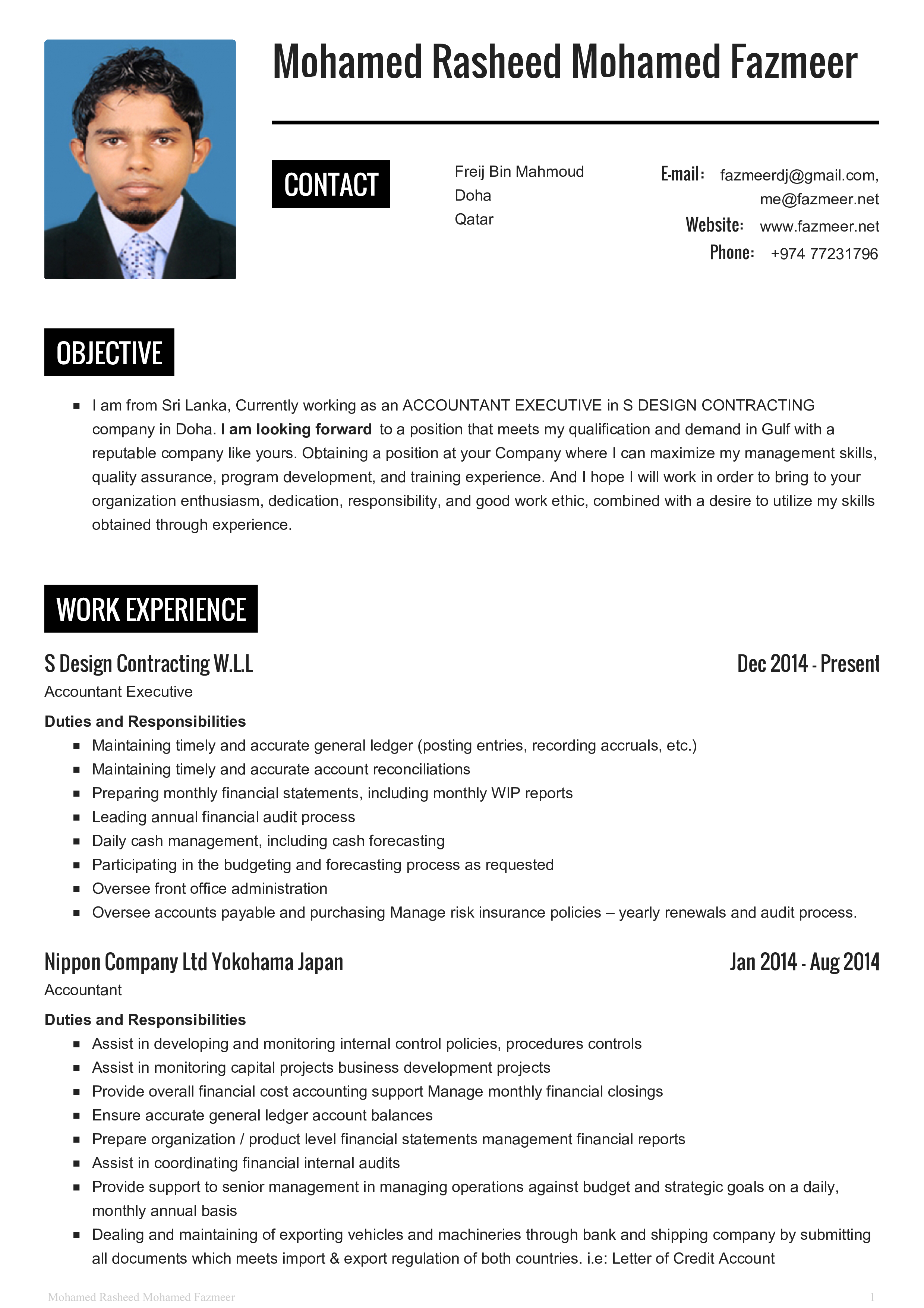 Construction Company Accountant Resume Templates At 