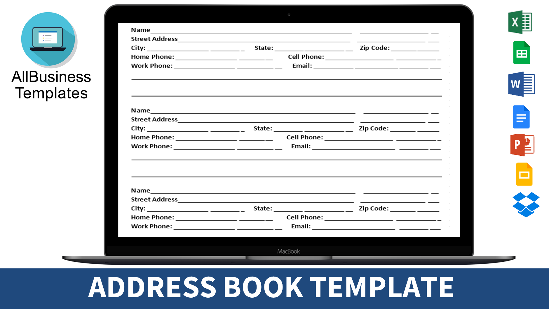 address book template for mac