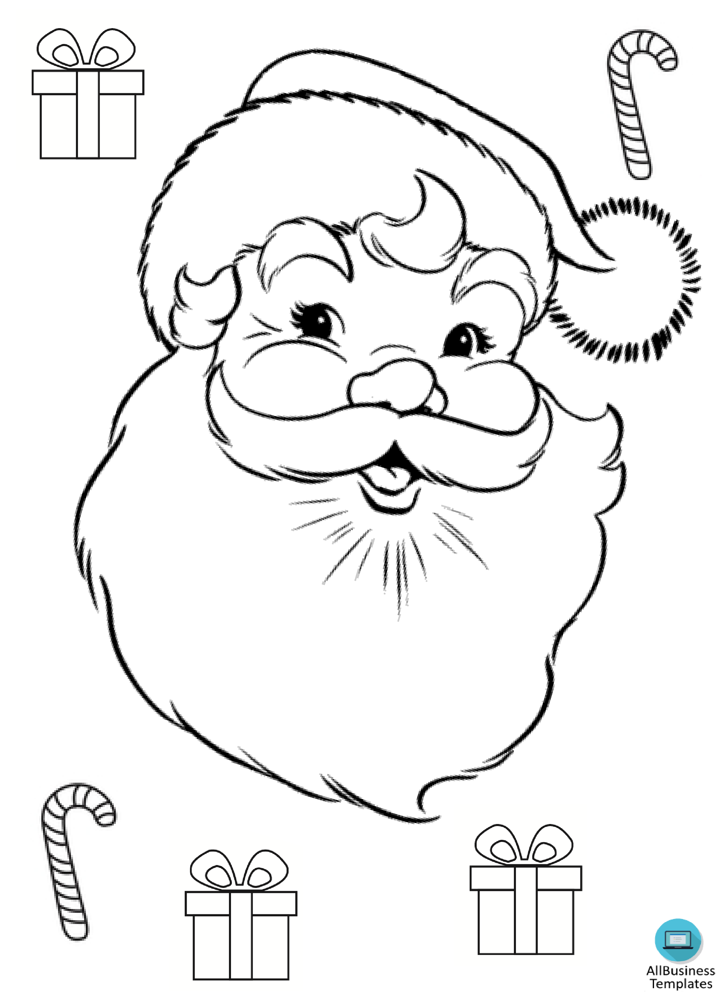 christmas coloring page for kids plantilla imagen principal